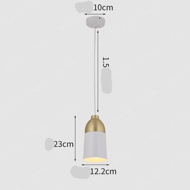 Suspension design LED avec abat-jour en métal doré Loft