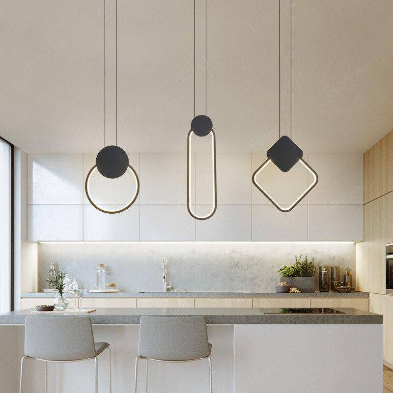 Suspension design LED avec cercle lumineux Lofty