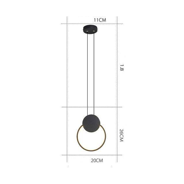 Suspension design LED avec cercle lumineux Lofty