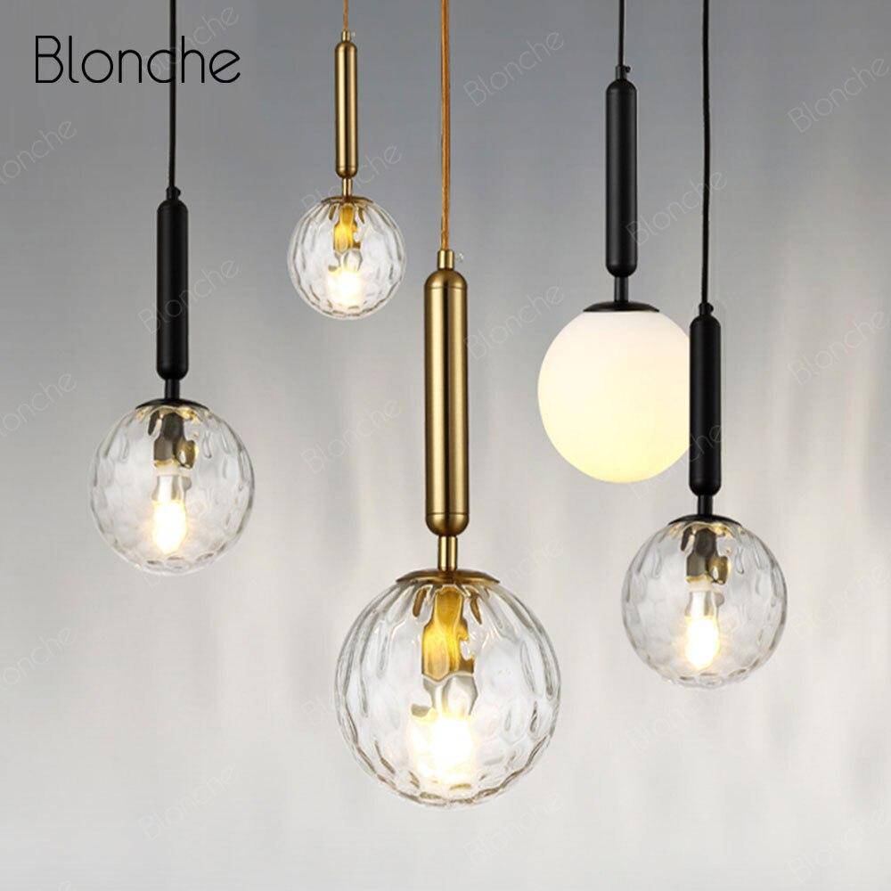 Suspension design LED avec tube en acier et sphère en verre Luxury - vue 3 sur 8