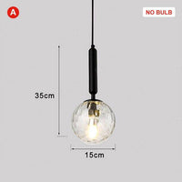 Suspension design LED avec tube en acier et sphère en verre Luxury