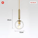 Suspension design LED avec tube en acier et sphère en verre Luxury