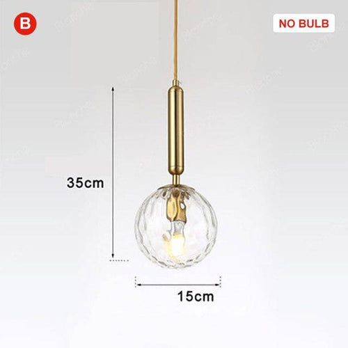Suspension design LED avec tube en acier et sphère en verre Luxury - vue 7 sur 8