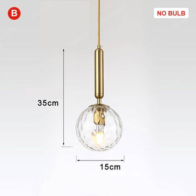 Suspension design LED avec tube en acier et sphère en verre Luxury - vue 6 sur 8