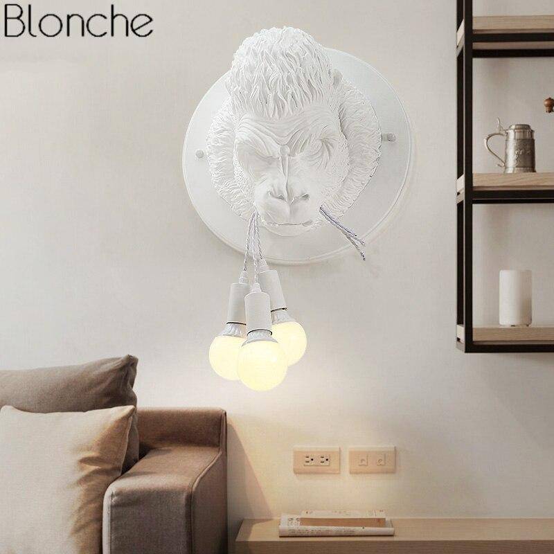 Applique murale design LED avec tête de gorille en résine Light - vue 3 sur 8