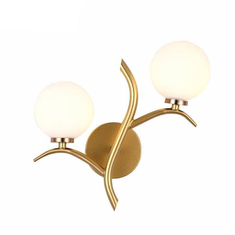 wall lamp LED design wall lamp in gold with double glass balls Luxury