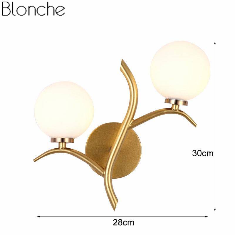wall lamp LED design wall lamp in gold with double glass balls Luxury
