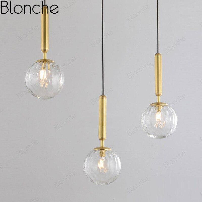 pendant light Gold LED design with Loft glass ball