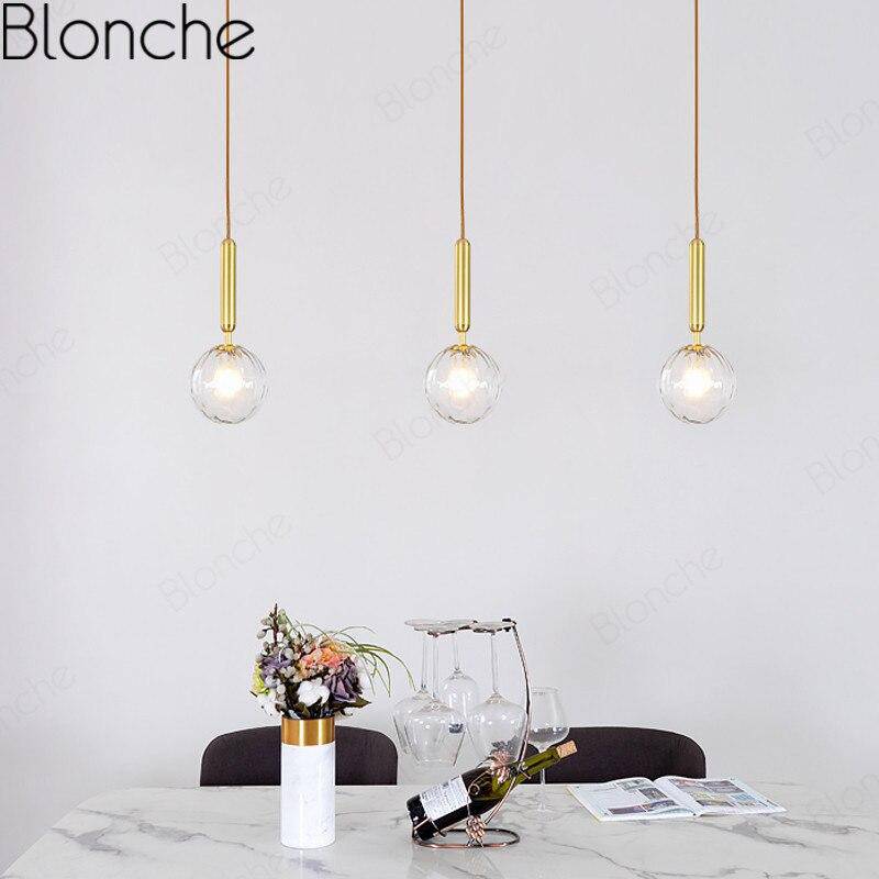 Suspension design LED dorée avec boule en verre Loft - vue 3 sur 5