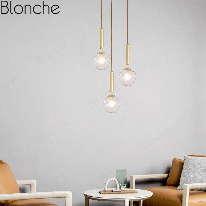 Suspension design LED dorée avec boule en verre Loft