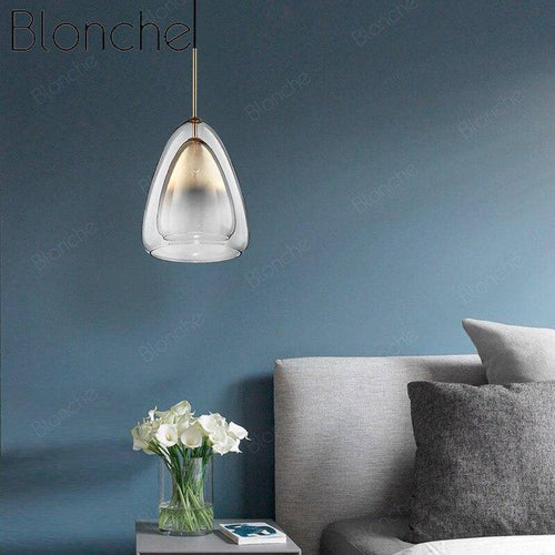 pendant light LED design with double thickness Art glass