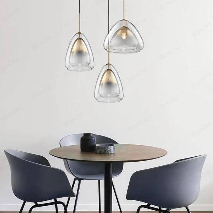 pendant light LED design with double thickness Art glass