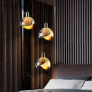 Suspension design LED avec abat-jour arrondi doré Loft