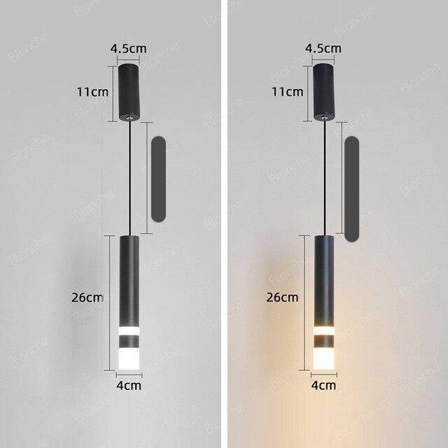 pendant light Loft black metal LED design cylinder