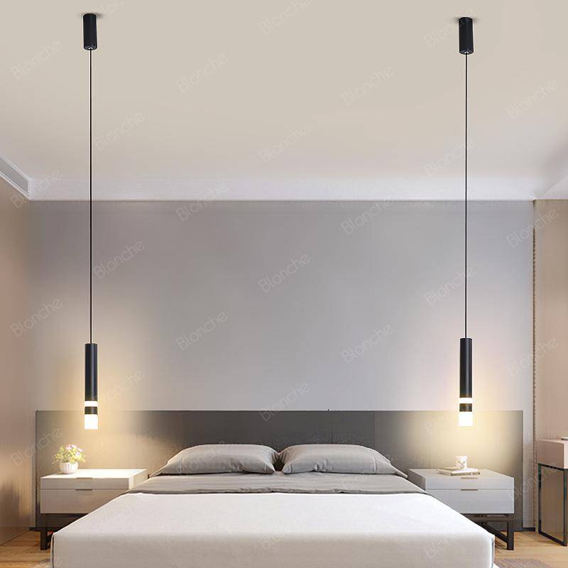 Lámpara de suspensión cilíndrico design metal negro LED Loft