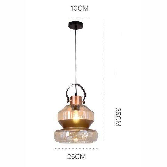 Suspension design LED en verre style rétro Light