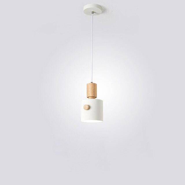 Suspension moderne LED avec abat-jour coloré en bois Nordic