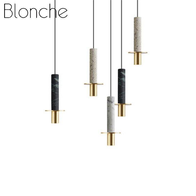 Suspension design à LED en ciment terrazzo style Luxury - vue 5 sur 8