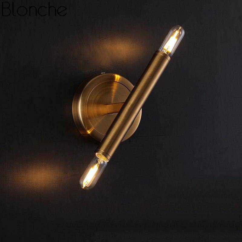 wall lamp Industrial Loft copper tube LED design wall light