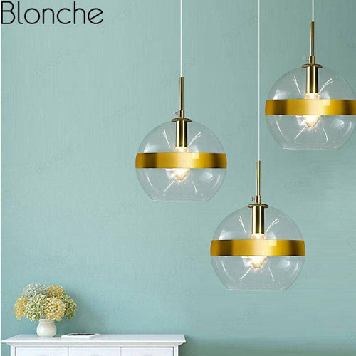Suspension design LED boule en verre style Hang - vue 3 sur 3