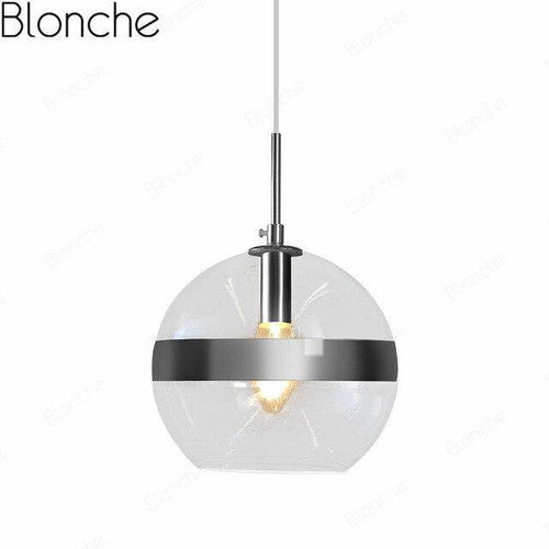 Suspension design LED boule en verre style Hang - vue 2 sur 3