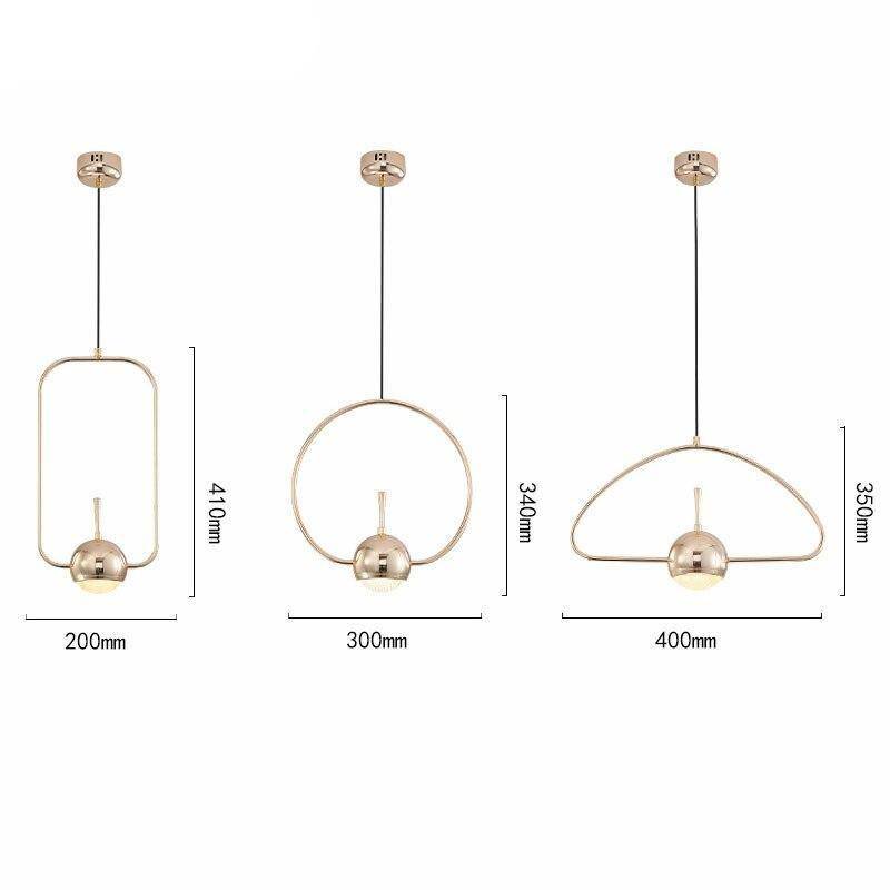 Suspension design LED en métal arrondie Loft - vue 8 sur 8