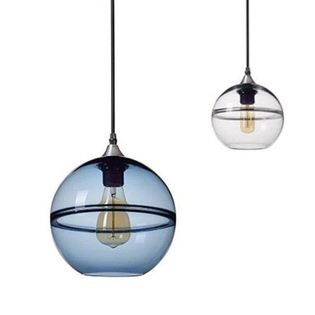 Suspension design LED en boule de verre style Hang