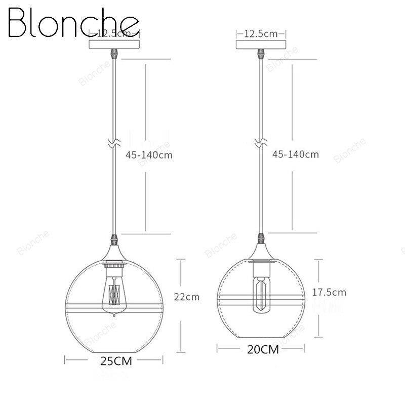 Suspension design LED en boule de verre style Hang