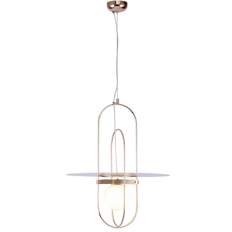 Suspension design LED avec anneaux en métal et verre Nordic - vue 5 sur 7