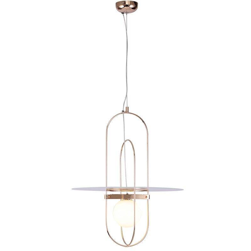 Lámpara de suspensión design LED con anillos metálicos y cristal nórdico