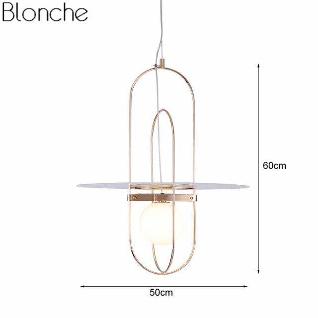 pendant light LED design with metal rings and Nordic glass
