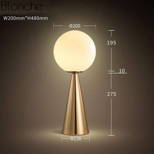 Designer LED table lamp with glass ball