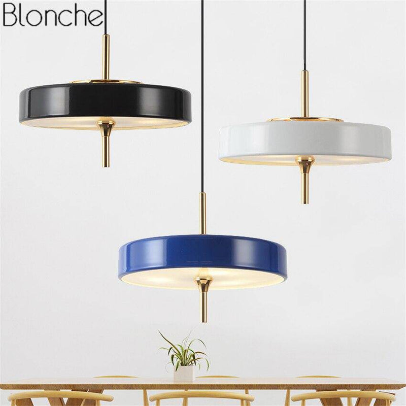 pendant light industrial style metal rounded LED design