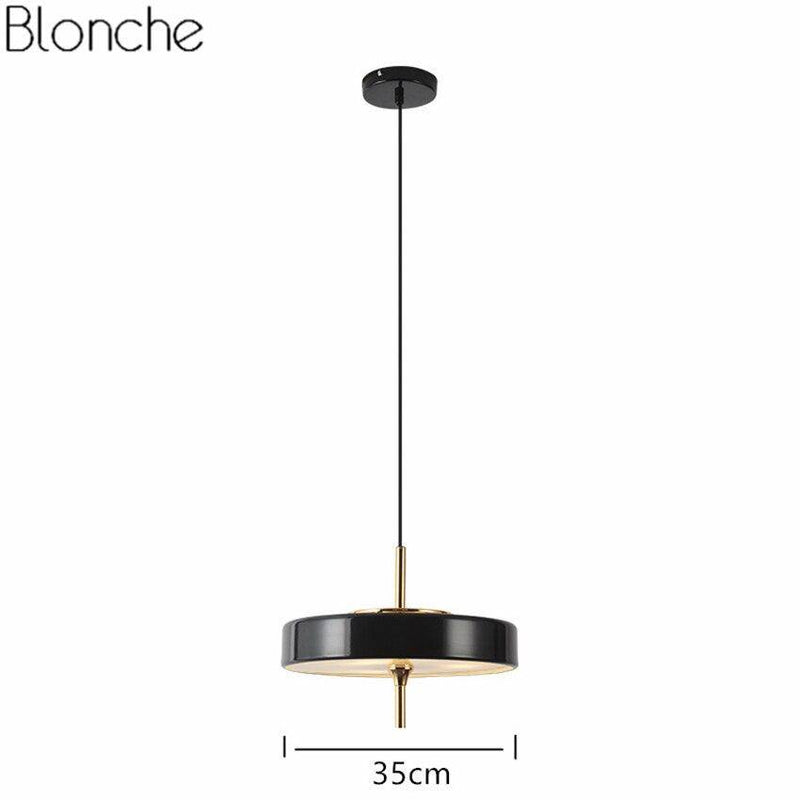 Suspension design LED arrondie en métal coloré style industriel