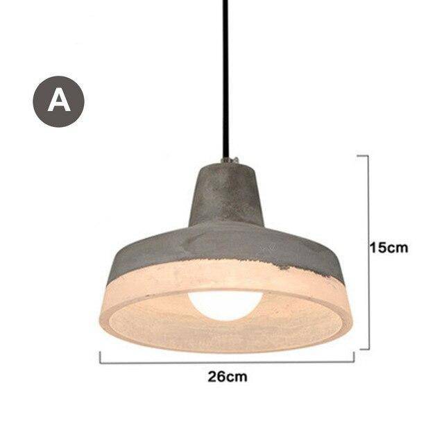 Lámpara de suspensión design Pantalla de cemento LED con varias formas Loft