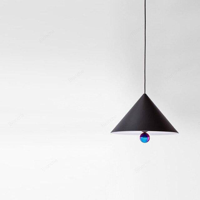 pendant light modern LED with lampshade triangular metal Nordic