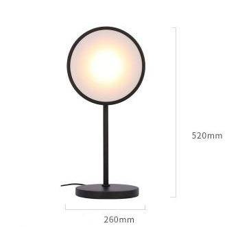 Lámpara de pie design LED en metal negro con gran círculo luminoso nórdico