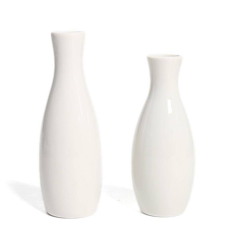 Vase arrondi moderne blanc style Flower