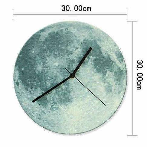 Reloj de pared lunar redondo de color 30cm Luminoso