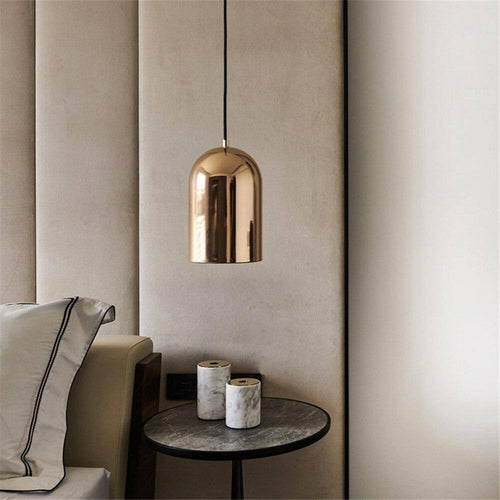 Suspension design LED avec cylindre doré arrondi Loft - vue 5 sur 5