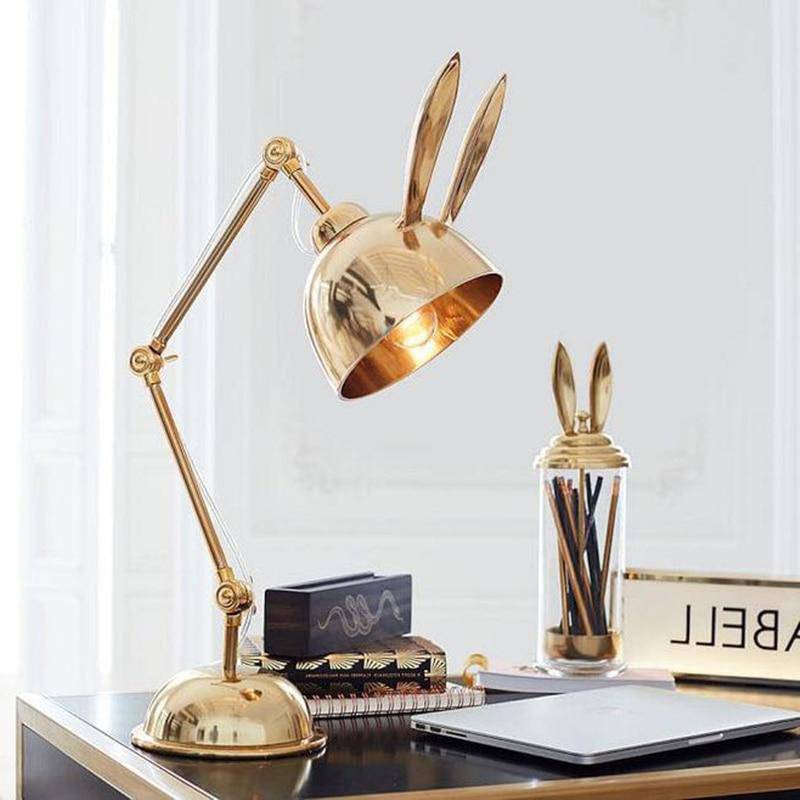 LED table lamp with metal ears Rabbit or Cat