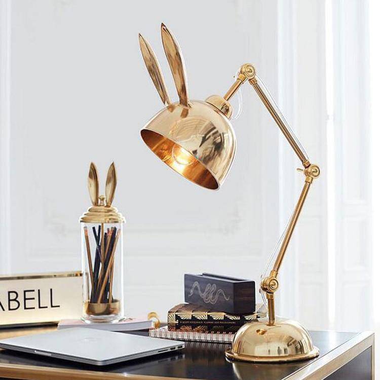 LED table lamp with metal ears Rabbit or Cat
