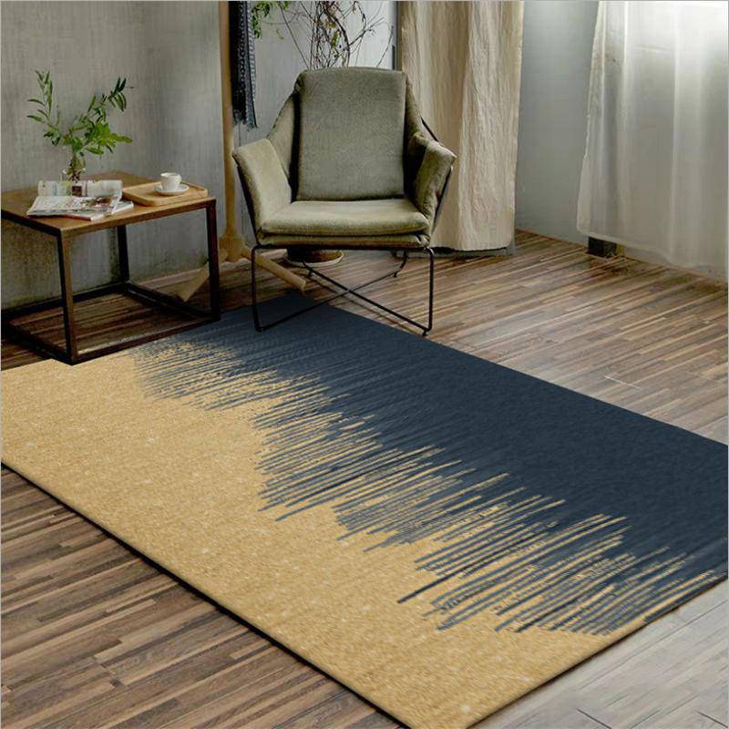 Tapis rectangle vintage bleu et jaune Slip