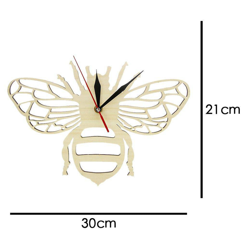 Horloge murale en bois en forme d'abeille 30cm Bee