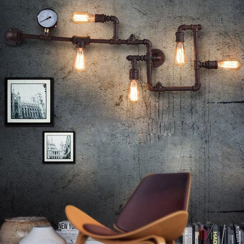 wall lamp industrial wall made of Amparo pipes