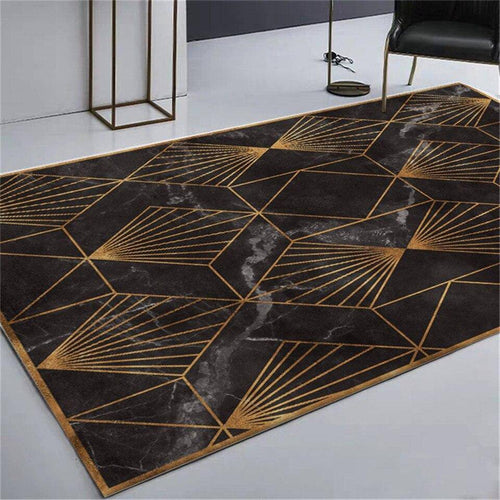 Vintage rectangle carpet with geometric shapes Luxury Floor B