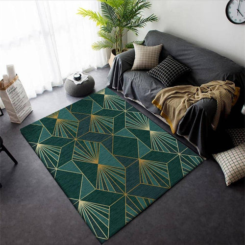 Vintage rectangle carpet with geometric shapes Luxury Floor A