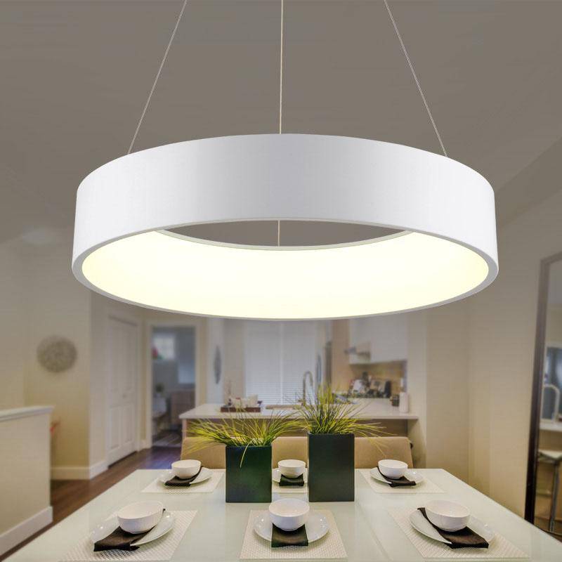 Suspension design LED cercle moderne Minimalism (gris ou blanc)