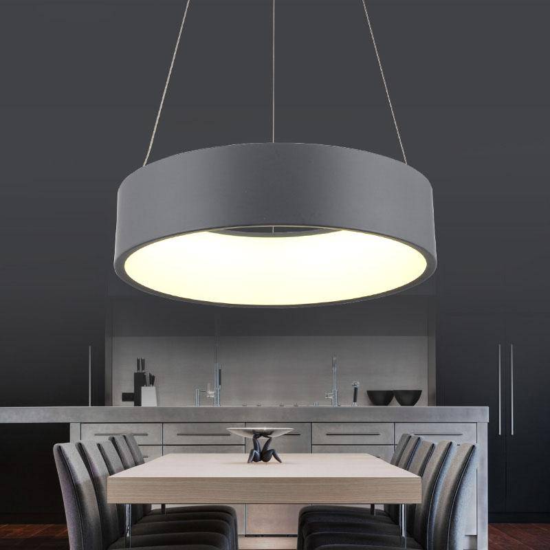 Suspension design LED cercle moderne Minimalism (gris ou blanc) - vue 5 sur 4
