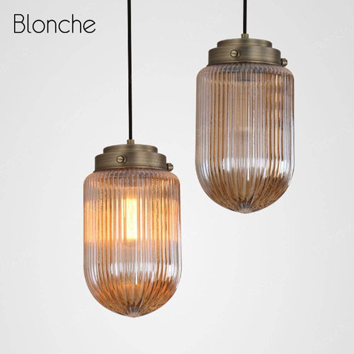 pendant light LED design in oval glass and industrial metal